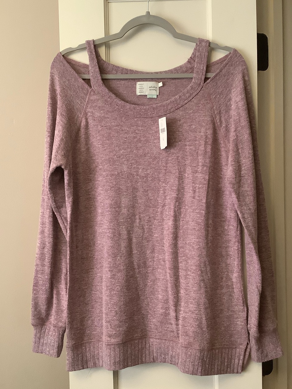Anthropologie Heathered Mauve Crewneck Sweater